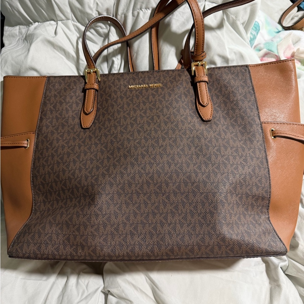 Michael Kors Signature Brown and Tan Handbag